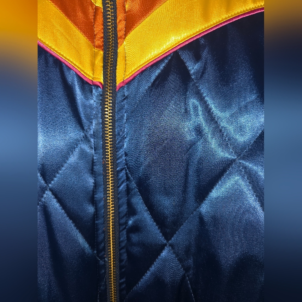 Moving Sale! { Classic Rock Couture Original Blue Rising Sun Bomber Jacket XL - Picture 6 of 12